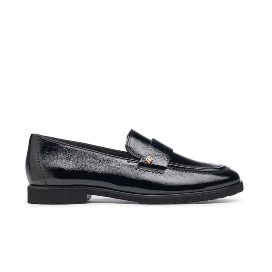 Wheaton Flat Flat Paul Green Shoes 5.5 Black Crinkled Patent