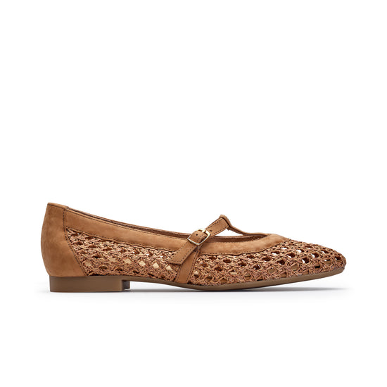 Anabele Flat Flat Paul Green Shoes 5.5 Royal Sisal Nubuk
