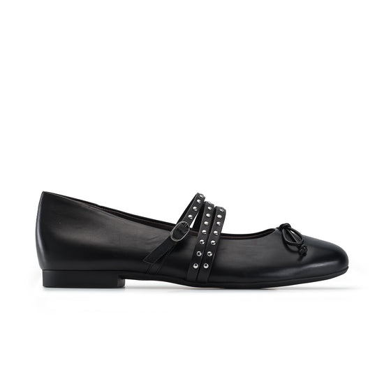 Bridget Flat Flat Paul Green Shoes 5.5 Black Leather