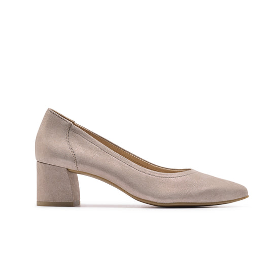 Yvette Pump Heel Paul Green Shoes 5.5 Cashmere Metallic Suede