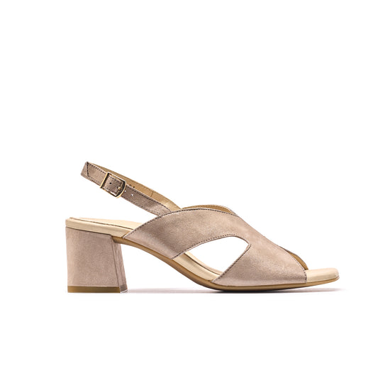 Verona Slingback Heel Heel Paul Green Shoes 5.5 Cashmere Metallic Suede