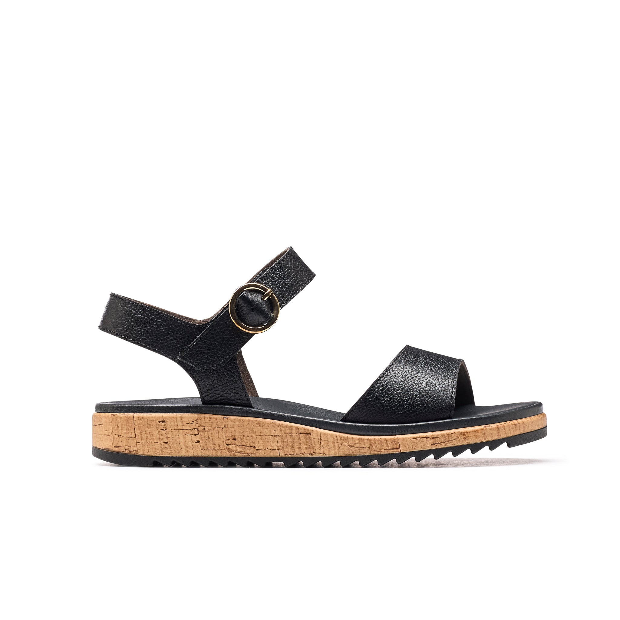 Sporty-Chic Black Leather Tippi Sandal in Black – Paulgreenshoes.com
