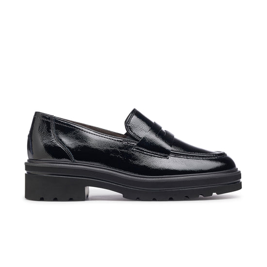Samone Loafer Loafer Paul Green Shoes 6 Black Crinkled Patent