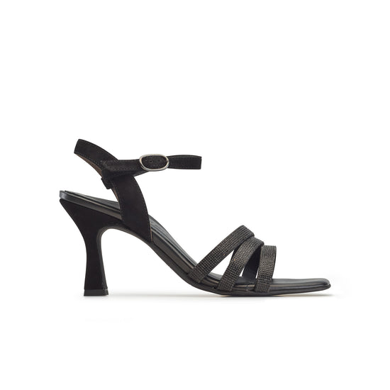 Radiance Sandal Heel Paul Green Shoes 6 Black Suede