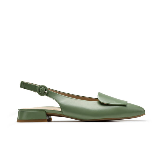 Viola Sling Flat Paul Green Shoes 6 Wasabi Soft Nappa