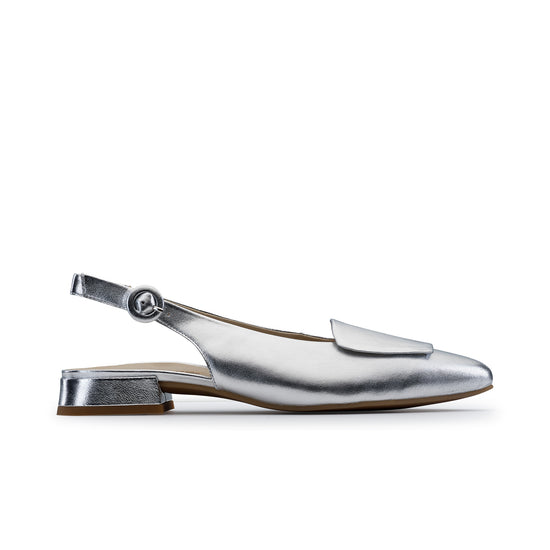 Viola Sling Flat Paul Green Shoes 5.5 Alu Metallic Nappa