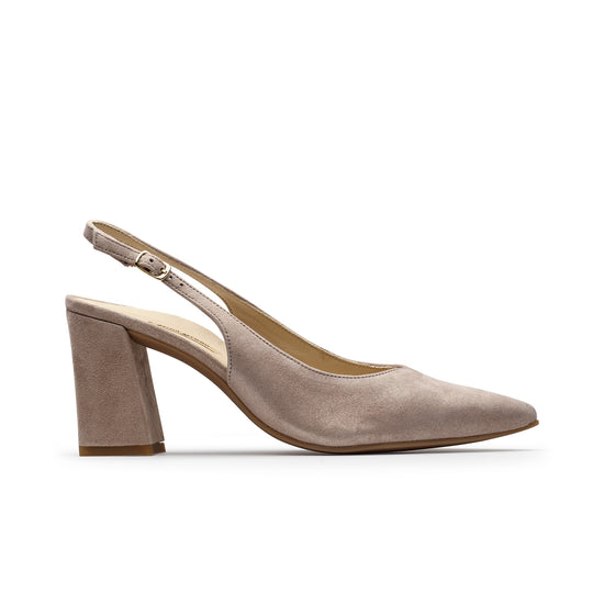 Toluca Sling Heel Heel Paul Green Shoes 5.5 Cashmere Metallic Suede