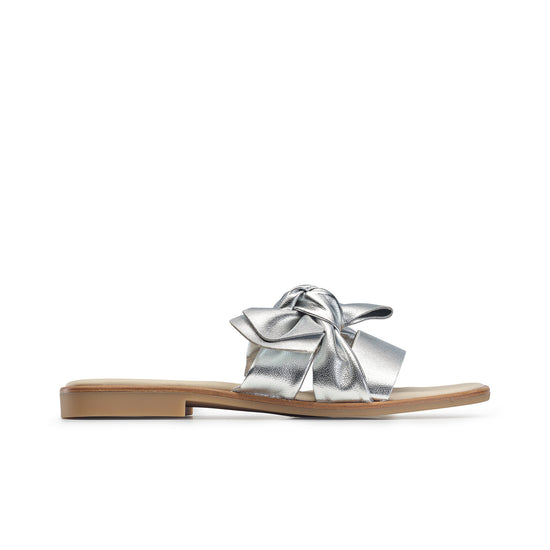 Annie Slide Sandal Paul Green Shoes 6 Alu Metallic Future