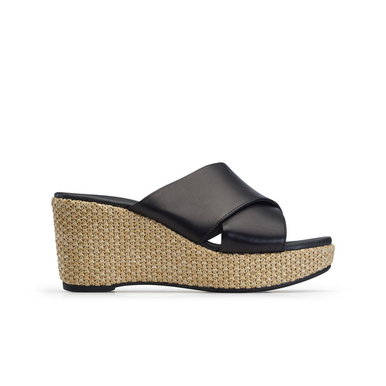 Ashley Wedge Sandal Paul Green Shoes 6 black star leather