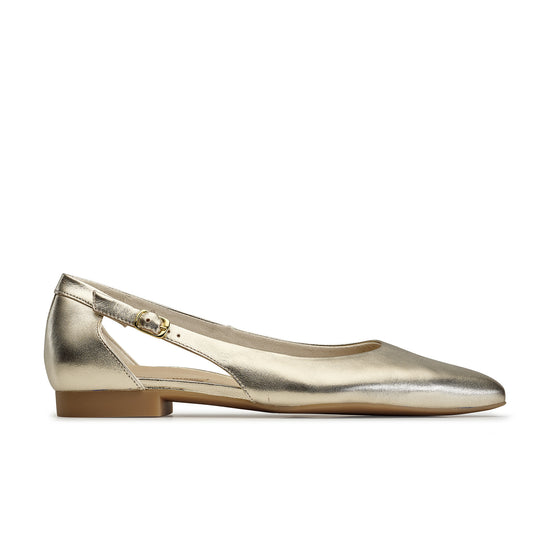 Rica Flat Loafer Paul Green Shoes 6 Platino Metallic Nappa