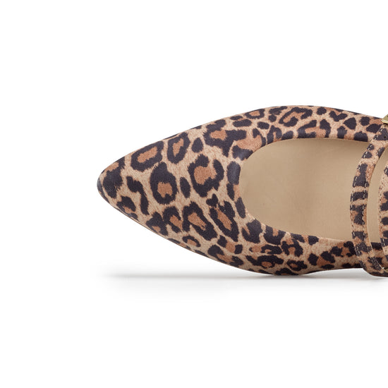 Womens Leopardino Desert Flat- Paul Green Shoes Stella Flat- Closeup Toe Box View view 2