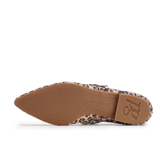 Womens Leopardino Desert Flat- Paul Green Shoes Stella Flat- Bottom of Sole View view 4