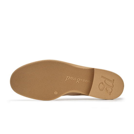 Womens Sand Natural Leather Oxford- Paul Green Shoes Dillon Oxford- Bottom Sole View view 4