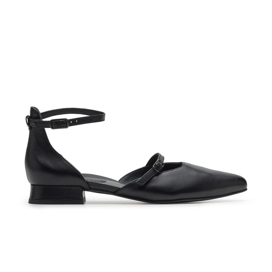 Vivien Flat Flat Paul Green Shoes 6 Black Softnappa