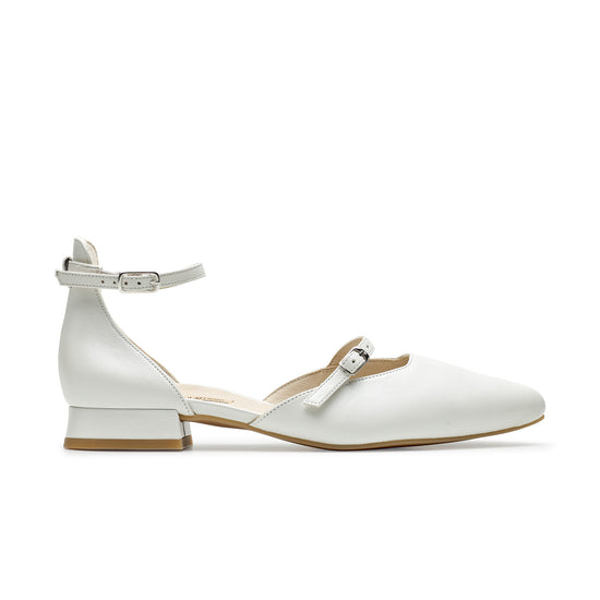 Vivien Flat Flat Paul Green Shoes 6 Pearl Ivory Softnappa