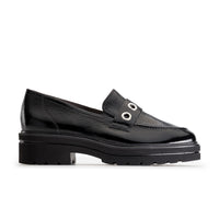 Paul Green Shoes Billie Loafer6 Black Crinkled Patent