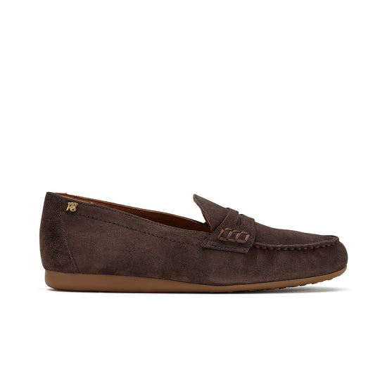 Womens Grain Soft Suede Loafer- Paul Green Shoes Emerson Loafer- Side View view 1