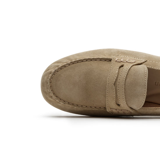 Womens Grain Soft Suede Loafer- Paul Green Shoes Emerson Loafer- Close Up Toe Box View view 2