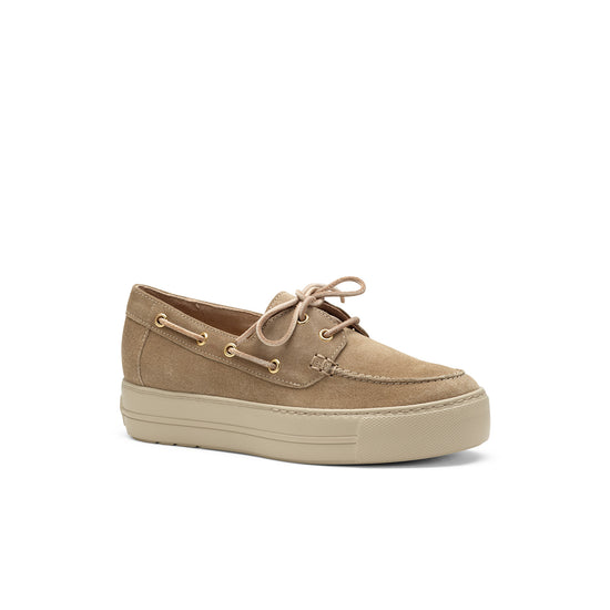 Womens Grain Soft Suede Sneaker- Paul Green Shoes Dale Sneaker- 3/4 View view 3