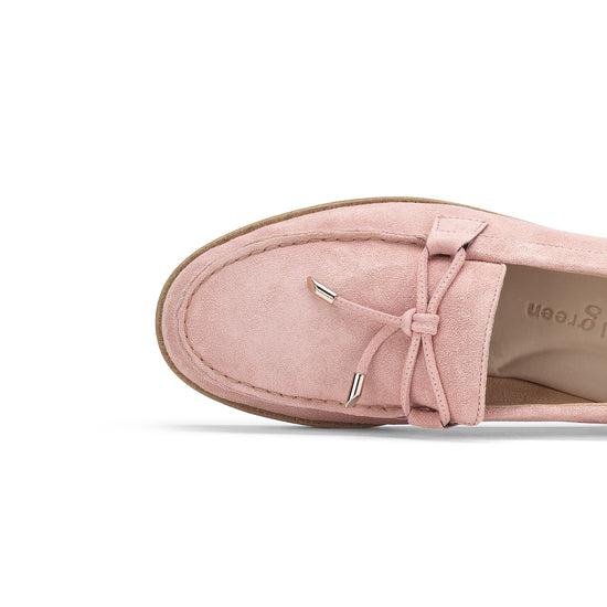 Womens Rose Soft Suede Flat- Paul Green Shoes Dusty Flat- Closeup Toebox View view 2