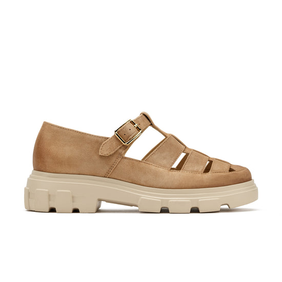 Womens Dakar Suede Loafer- Paul Green Shoes Drea Loafer- Side View view 1