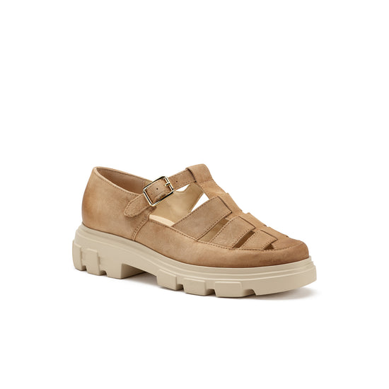 Womens Dakar Suede Loafer- Paul Green Shoes Drea Loafer- 3/4 Angle View view 3