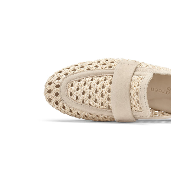 Womens Nature Shell Suede Loafer- Paul Green Shoes Delta Loafer- Closeup Toebox View view 2