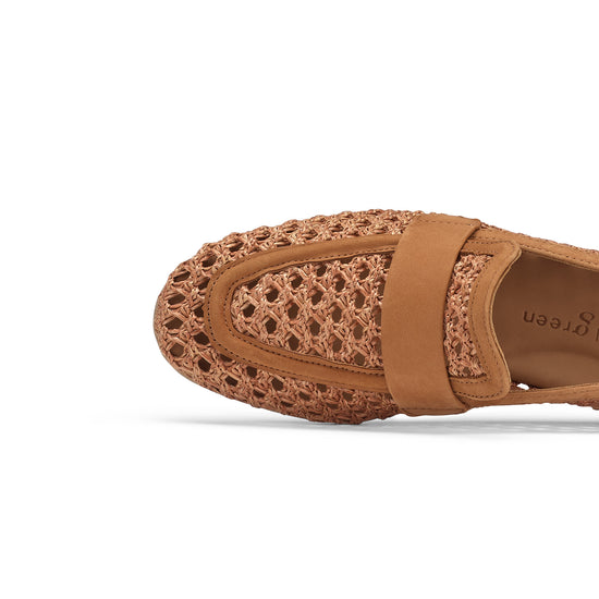 Womens Sisal Nubuk Loafer- Paul Green Shoes Delta Loafer- Closeup Toebox View view 2