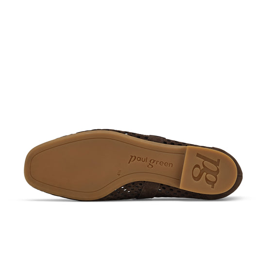 Womens Moro Suede Flat- Paul Green Shoes Dana Flat- Bottom of Sole View view 4