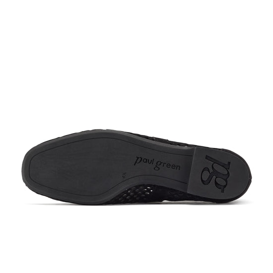 Womens Black Suede Flat- Paul Green Shoes Dana Flat- Bottom Sole View view 4