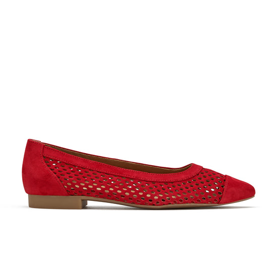 Womens Chili Suede Flat- Paul Green Shoes Deanna Flat- Side View view 1