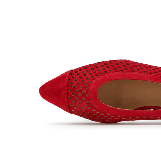 Womens Chili Suede Flat- Paul Green Shoes Deanna Flat- Closeup Toebox View view 2