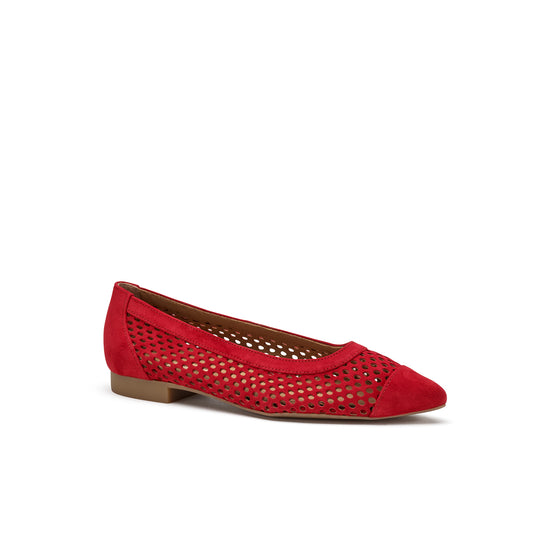 Womens Chili Suede Flat- Paul Green Shoes Deanna Flat- 3/4 View view 3