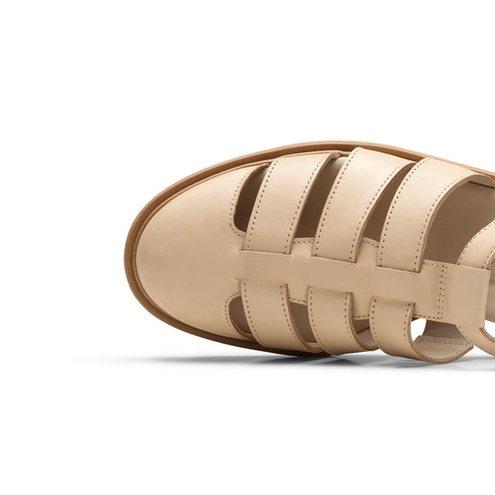 Womens Sand Leather Sandal- Paul Green Shoes Eris Sandal- Closeup Toebox View view 2