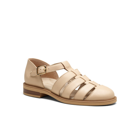 Womens Sand Leather Sandal- Paul Green Shoes Eris Sandal- 3/4 View view 3