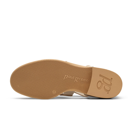 Womens Sand Leather Sandal- Paul Green Shoes Eris Sandal- Bottom Sole View view 4