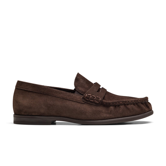 Womens Mocca Soft Suede Loafer- Paul Green Shoes Emmy Loafer- Side View view 1