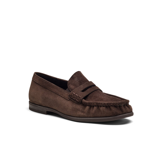 Womens Mocca Soft Suede Loafer- Paul Green Shoes Emmy Loafer- 3/4 View view 3