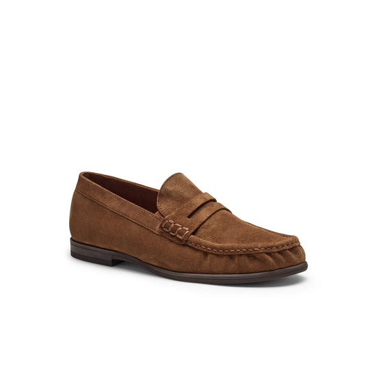 Womens Toffee Soft Suede Loafer- Paul Green Shoes Emmy Loafer- 3/4 View view 3