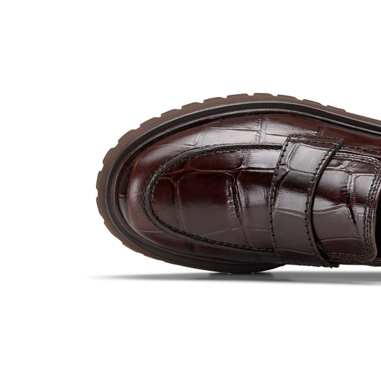 Womens Moro Croco Loafer- Paul Green Friendly Loafer- Closeup Toe Box View view 2
