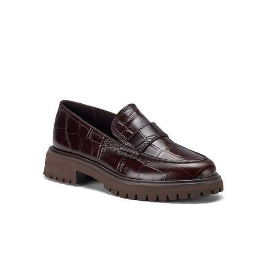 Womens Moro Croco Loafer- Paul Green Friendly Loafer- 3/4 Angle View view 3