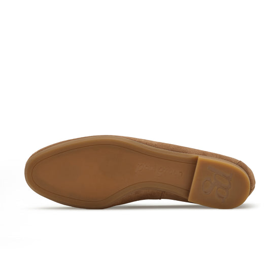 Womens Nut Suede Loafer - Paul Green Faith Loafer - Bottom of Sole View  view 4