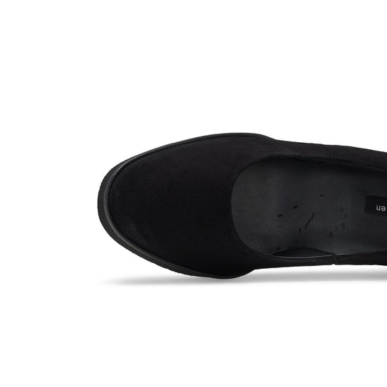 Womens Black Suede Pump- Paul Green Finley Pump- Closeup Toe Box View view 2