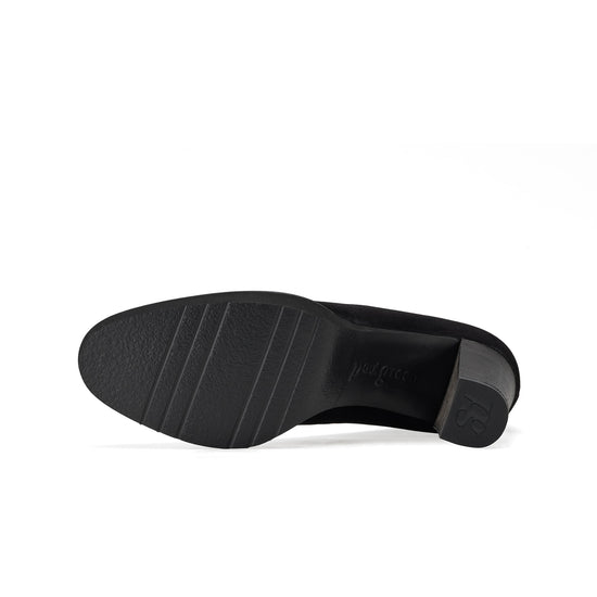 Womens Black Suede Pump- Paul Green Finley Pump- Bottom of Sole View view 4