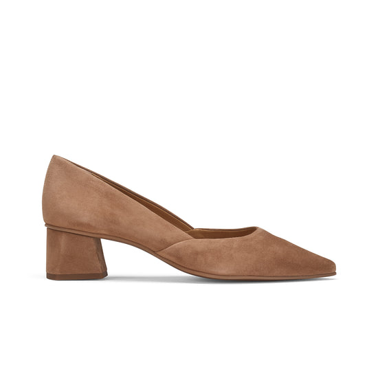 Womens Nut Suede Pump- Paul Green Fauna Pump- Side Profile View view 1