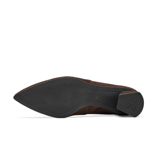 Womens Brown Suede Pump- Paul Green Fauna Pump- Bottom of Sole View view 4