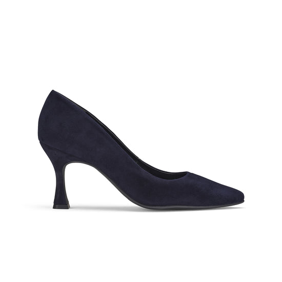 Womens Blue Suede Pump- Paul Green Shoes Diana Pump- Side View view 1
