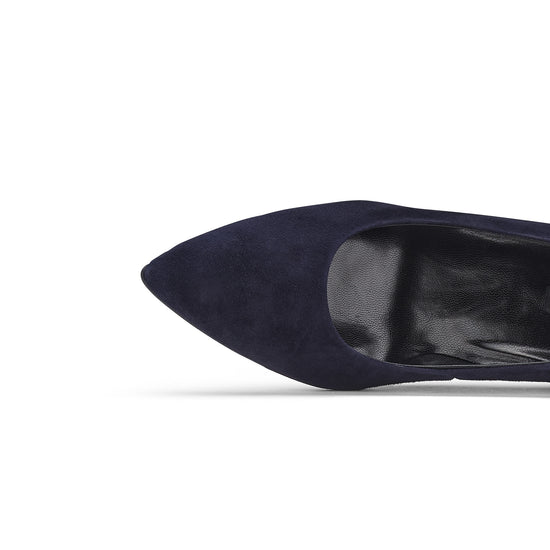 Womens Blue Suede Pump- Paul Green Shoes Diana Pump- Closeup Toebox View view 2