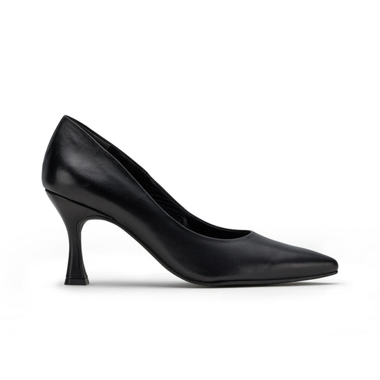 Womens Black Leather Pump- Paul Green Shoes Diana Pump- Side View view 1