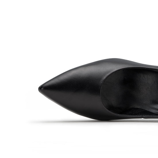 Womens Black Leather Pump- Paul Green Shoes Diana Pump- Closeup Toe Box View view 2